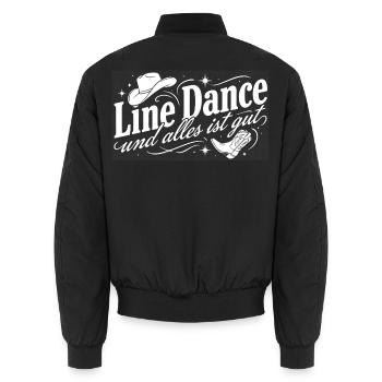 Line Dance Liebe - Unisex Bomberjacke - Schwarz - Hinten - AI Model Male 185 light (185cm)