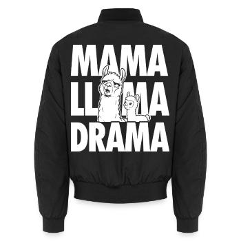 Mama Llama Drama – Lustiges Familienmotiv - Unisex Bomberjacke - Schwarz - Hinten - AI Model Male 185 light (185cm)