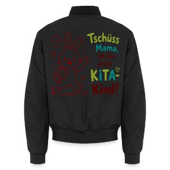 Kita Abschied Bunny Tschüss Mama - Unisex Bomberjacke - Schwarz - Hinten - AI Model Male 185 light (185cm)