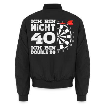 Lustige Darts Sprüche Darts Geschenke - Unisex Bomberjacke - Schwarz - Hinten - AI Model Male 185 light (185cm)