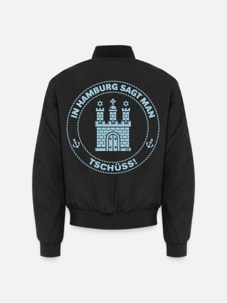 In Hamburg Sagt Man Tschüss! (Abschied / Sky Blue) - Unisex Bomberjacke - Schwarz
