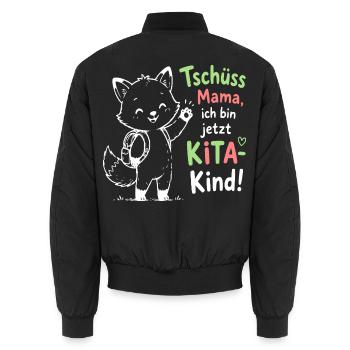 Kita Abschied Fox Illustration - Unisex Bomberjacke - Schwarz - Hinten - AI Model Male 185 light (185cm)