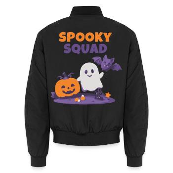 Spooky-Spooky Squad – Süßes Halloween T-Shsquad - Unisex Bomberjacke - Schwarz - Hinten - AI Model Male 185 light (185cm)