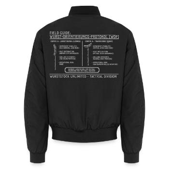 Wurstorientierungsprotokoll Graphic - Unisex Bomberjacke - Schwarz - Hinten - AI Model Male 185 light (185cm)