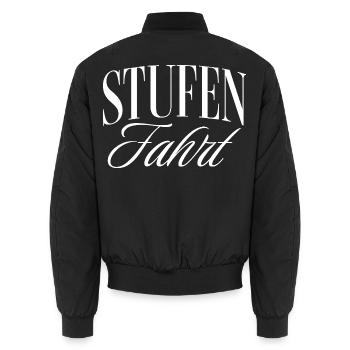 Stufenfahrt - Unisex Bomberjacke - Schwarz - Hinten - AI Model Male 185 light (185cm)