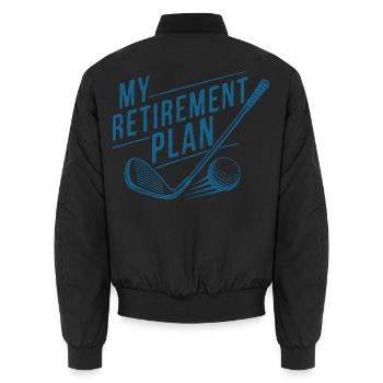 My Retirement Plan Golf - Unisex Bomberjacke - Schwarz - Hinten - AI Model Male 185 light (185cm)