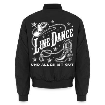 Line Dance Western Flair - Unisex Bomberjacke - Schwarz - Hinten - AI Model Male 185 light (185cm)