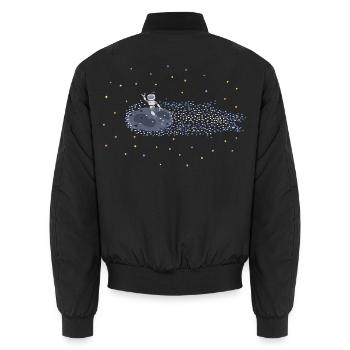 Roboter auf Meteoroid - Unisex Bomberjacke - Schwarz - Hinten - AI Model Male 185 light (185cm)