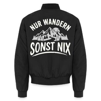 Nur Wandern Sonst Nix Berge Vintage - Unisex Bomberjacke - Schwarz - Hinten - AI Model Male 185 light (185cm)