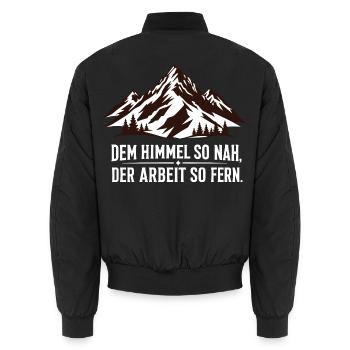 Dem Himmel so nah der Arbeit so fern - Unisex Bomberjacke - Schwarz - Hinten - AI Model Male 185 light (185cm)