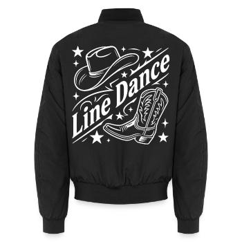 Line Dance Cowboy Flair - Unisex Bomberjacke - Schwarz - Hinten - AI Model Male 185 light (185cm)