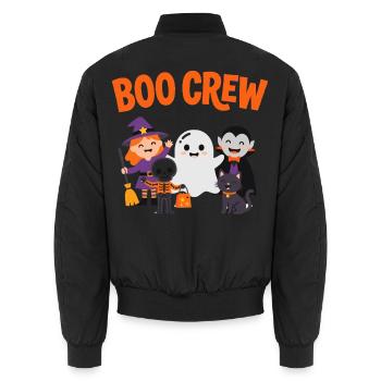 Boo Crew Halloween-Freunde - Unisex Bomberjacke - Schwarz - Hinten - AI Model Male 185 light (185cm)