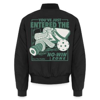 Pickleball - you've just entered the no-win zone.  - Unisex Bomberjacke - Schwarz - Hinten - AI Model Male 185 light (185cm)