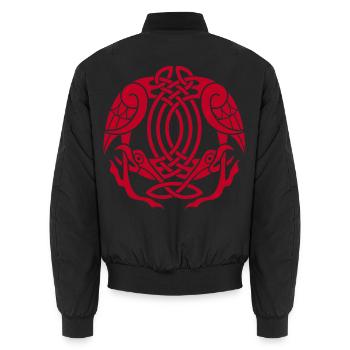 Celtic Eagles (Rot) - Unisex Bomberjacke - Schwarz - Hinten - AI Model Male 185 light (185cm)