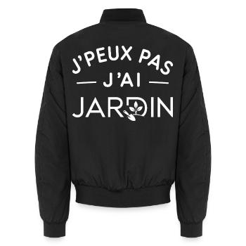 Jardin Humour Cadeau Amoureux du Jardinage - Bomber unisexe - noir - Dos - AI Model Male 185 light (185cm)