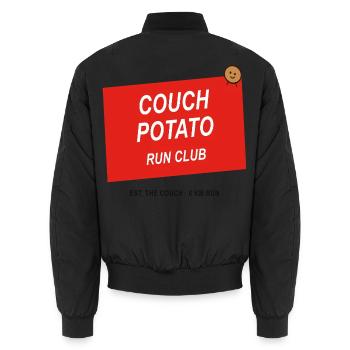 Couch Potato Run Club - Unisex Bomberjacke - Schwarz - Hinten - AI Model Male 185 light (185cm)