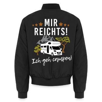 Mir reichts! Ich geh campen! Wohnwagen Camping - Unisex Bomberjacke - Schwarz - Hinten - AI Model Male 185 light (185cm)
