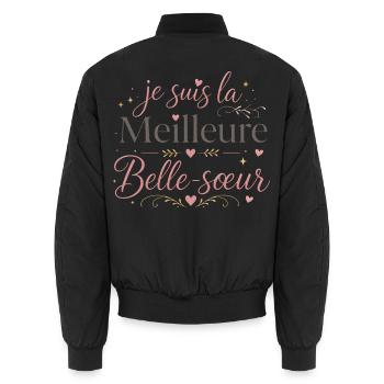 Je Suis La Meilleure Belle Sœur - Humour Famille - Bomber unisexe - noir - Dos - AI Model Male 185 light (185cm)