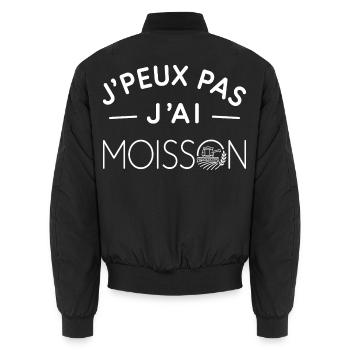Moisson Humour Cadeau Passionné d'Agriculture - Bomber unisexe - noir - Dos - AI Model Male 185 light (185cm)