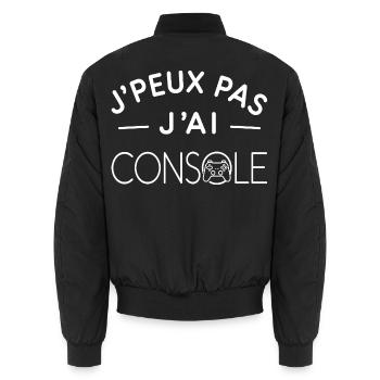 Console Humour Cadeau Passionné de Jeux Vidéo - Bomber unisexe - noir - Dos - AI Model Male 185 light (185cm)