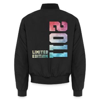 15. Geburtstag Limited Edition 2011 Jahrgang 2011 - Unisex Bomberjacke - Schwarz - Hinten - AI Model Male 185 light (185cm)