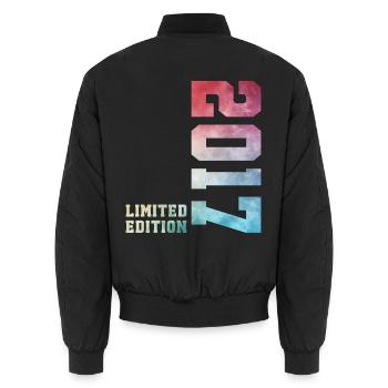 9. Geburtstag Limited Edition 2017 – Jahrgang 2017 - Unisex Bomberjacke - Schwarz - Hinten - AI Model Male 185 light (185cm)