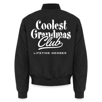 Coolest Grandmothers Club Logo - Unisex Bomber Jacket - black - Back - AI Model Male 185 light (185cm)