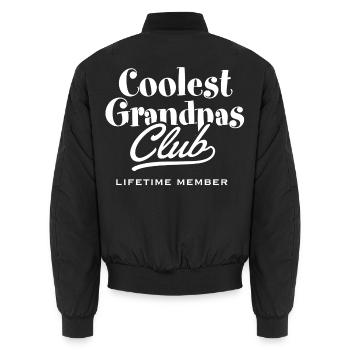 Coolest Grandpas Club - Unisex Bomberjacke - Schwarz - Hinten - AI Model Male 185 light (185cm)