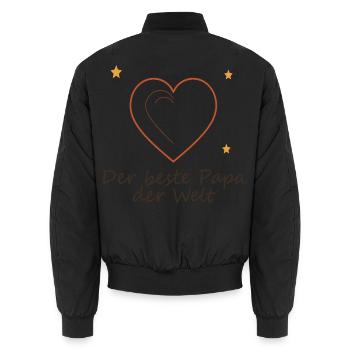 Der beste Papa der Welt Herzdesign - Unisex Bomberjacke - Schwarz - Hinten - AI Model Male 185 light (185cm)
