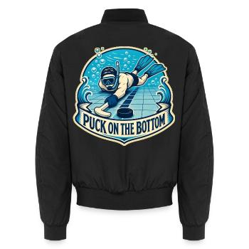 PUCK ON THE BOTTOM - Unisex Bomberjacke - Schwarz - Hinten - AI Model Male 185 light (185cm)