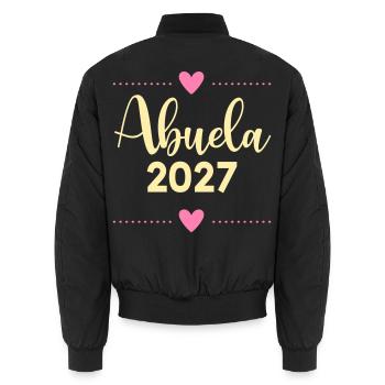 Baby 2017, spanische Großmutter - Unisex Bomberjacke - Schwarz - Hinten - AI Model Male 185 light (185cm)
