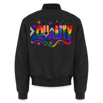 Equality Statement für Pride Fans CSD Outfit - Unisex Bomberjacke - Schwarz - Hinten - AI Model Male 185 light (185cm)