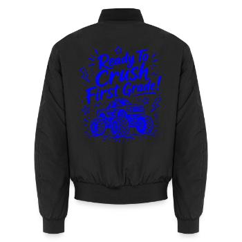 Ready To Crush First Class – lustiger Monstertruck - Unisex Bomberjacke - Schwarz - Hinten - AI Model Male 185 light (185cm)