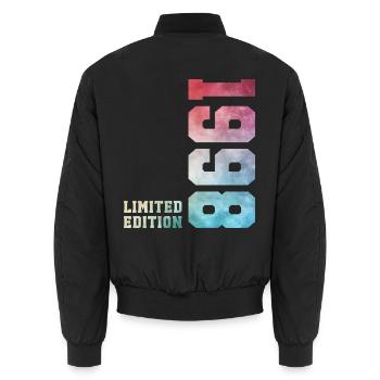28. Geburtstag Limited Edition 1998 Jahrgang 1998 - Unisex Bomberjacke - Schwarz - Hinten - AI Model Male 185 light (185cm)