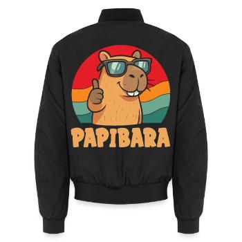 Life is Better with Capybaras - Süßes Nagetier - Unisex Bomberjacke - Schwarz - Hinten - AI Model Male 185 light (185cm)