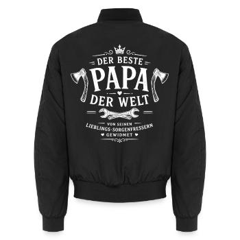 Der beste Papa der Welt - Unisex Bomberjacke - Schwarz - Hinten - AI Model Male 185 light (185cm)