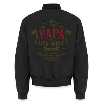 Der beste Papa der Welt - Unisex Bomberjacke - Schwarz - Hinten - AI Model Male 185 light (185cm)