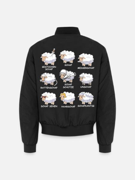 Unschaf & Co. – Lustige Schaf Wortspiele - Unisex Bomberjacke - Schwarz
