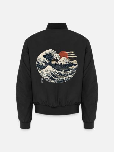 Fujiyama Wave - Unisex Bomberjacke - Schwarz