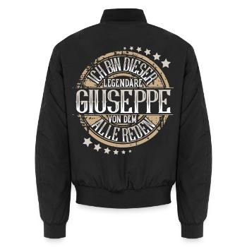 Giuseppe - Unisex Bomberjacke - Schwarz - Hinten - AI Model Male 185 light (185cm)