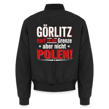 Görlitz Hart An Der Grenze Nicht Polen - Unisex Bomberjacke - Schwarz - Hinten - AI Model Male 185 light (185cm)