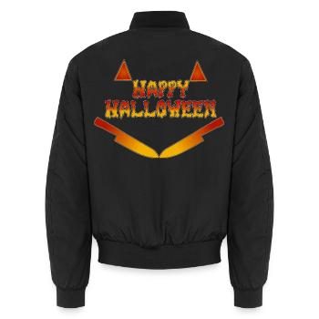 Joyeux Halloween Sourire drôle d’horreur - Bomber unisexe - noir - Dos - AI Model Male 185 light (185cm)