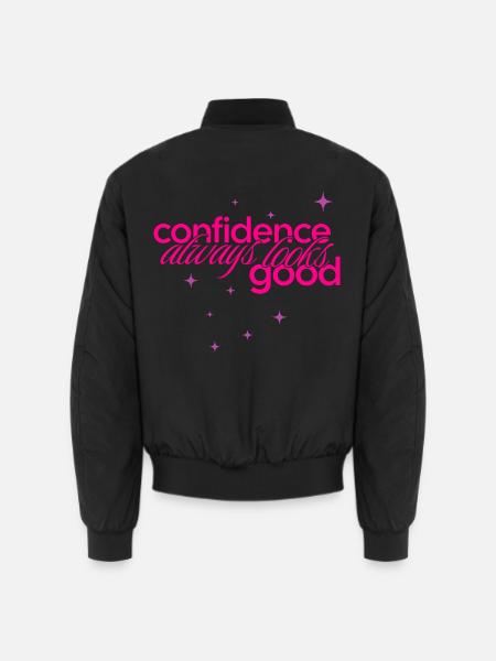 Confidence always looks good - Purple - Unisex Bomberjacke - Schwarz