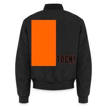 NEVERTHELESS - Unisex Bomber Jacket - black - Back - AI Model Male 185 light (185cm)