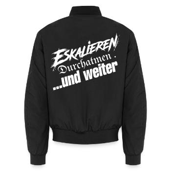 Einfach Weitermachen - Unisex Bomberjacke - Schwarz - Hinten - AI Model Male 185 light (185cm)