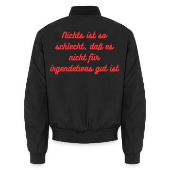 HN Nichts ist so schlecht Spruch Rot - Unisex Bomberjacke - Schwarz - Hinten - AI Model Male 185 light (185cm)
