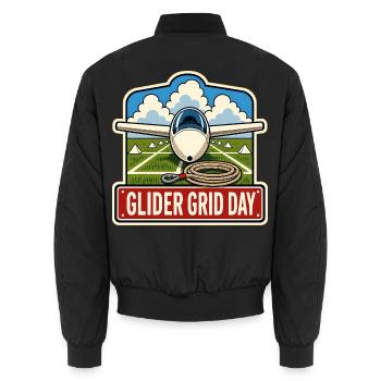 GLIDER GRID DAY - Unisex Bomber Jacket - black - Back - AI Model Male 185 light (185cm)