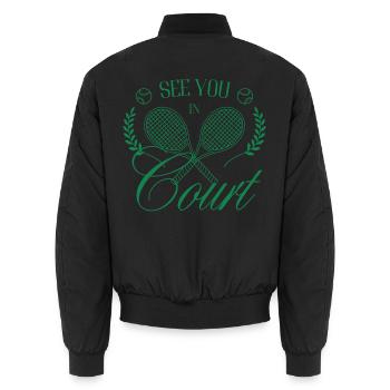 On se voit au Club de Tennis Court - Bomber unisexe - noir - Dos - AI Model Male 185 light (185cm)