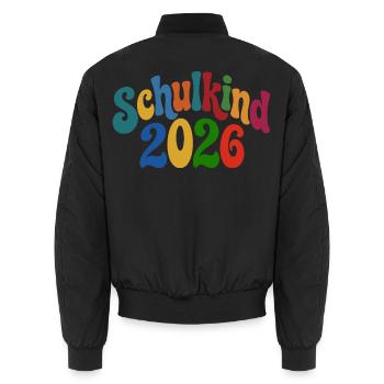 Écolier 2026 | Inscription scolaire | Première année - Bomber unisexe - noir - Dos - AI Model Male 185 light (185cm)