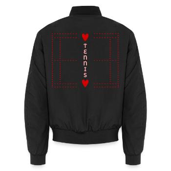 court de tennis - Bomber unisexe - noir - Dos - AI Model Male 185 light (185cm)